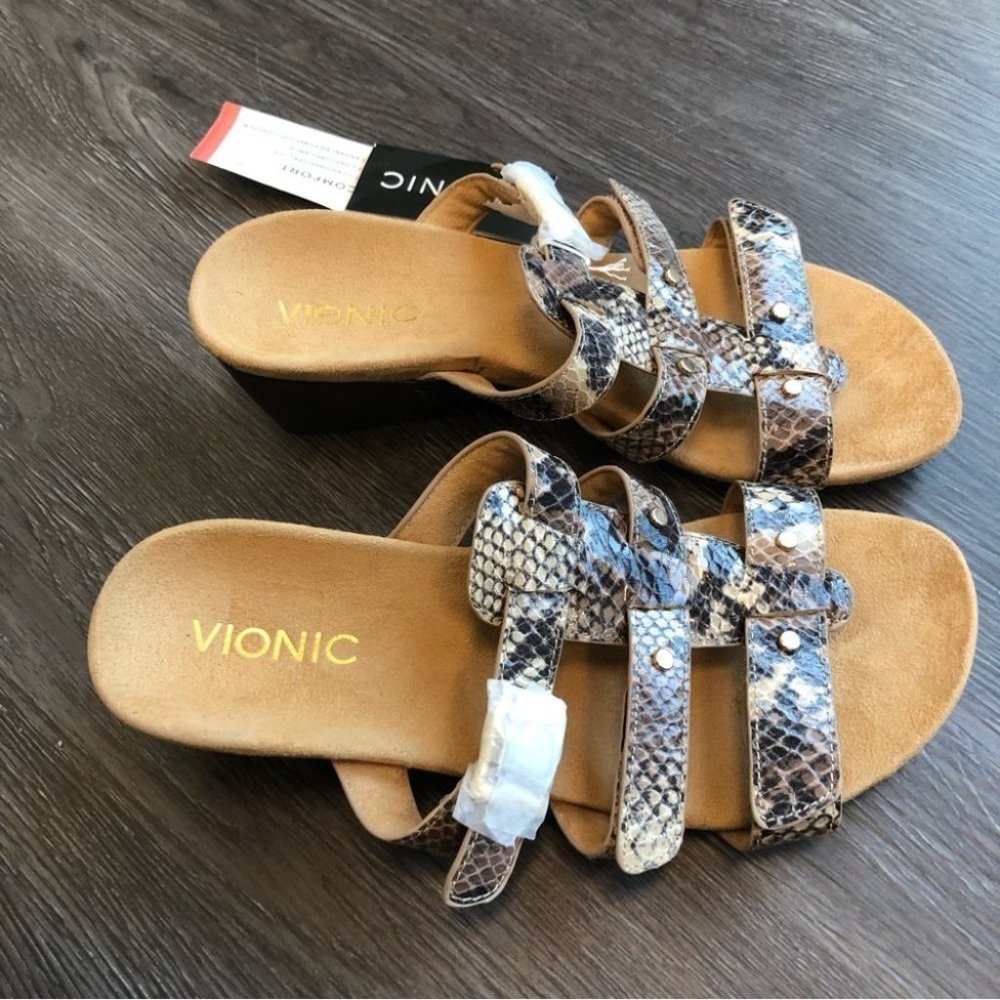 Vionic Snakeskin Pattern Sandals - image 4